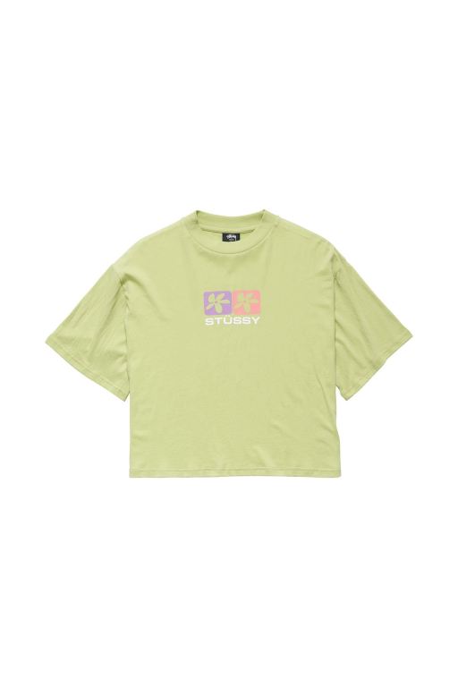 Stussy Womens Daisy Boxy T Shirt Green - BXCAP1562